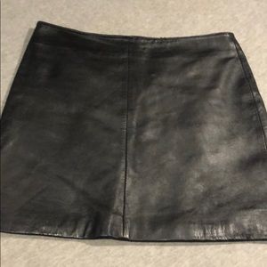 Leather mini skirt